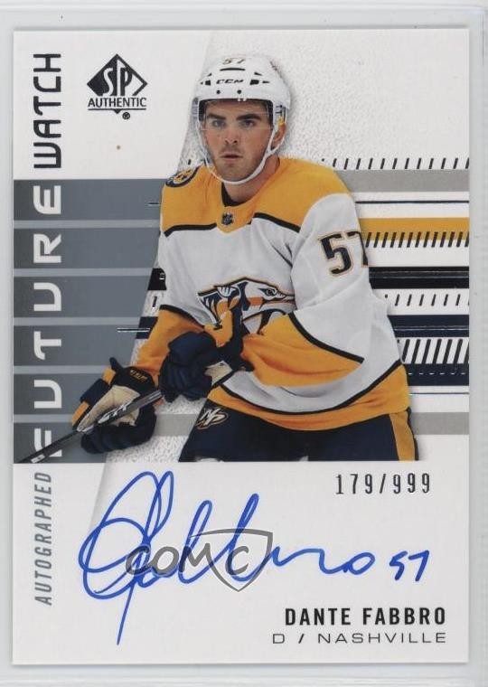 2019-20 SP Authentic Future Watch Rookies 179/999 Dante Fabbro #179 Auto 06h3