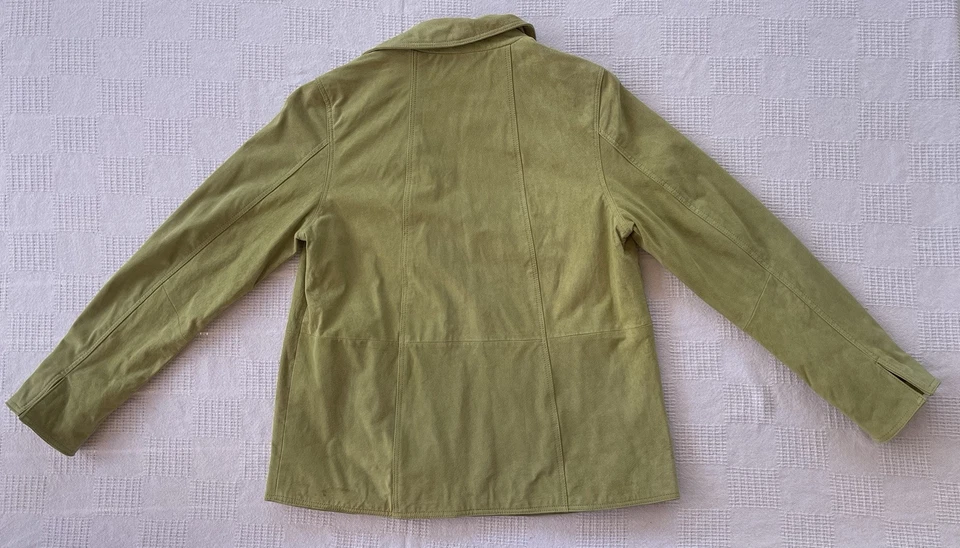 Coldwater Creek Verde Claro Gamuza Real Mujer Chaqueta Forrada Nueva Con Etiqueta Talla Med Foto 2 de 4