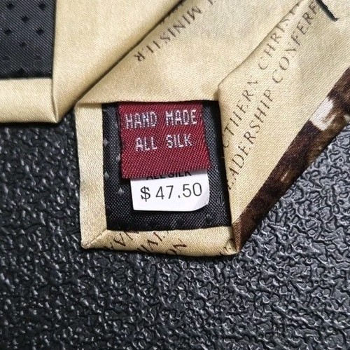 Corbata de artefactos de museo para hombre 56,5 L 4 W seda oro claro lucha afroamericana - Imagen 13 de 19