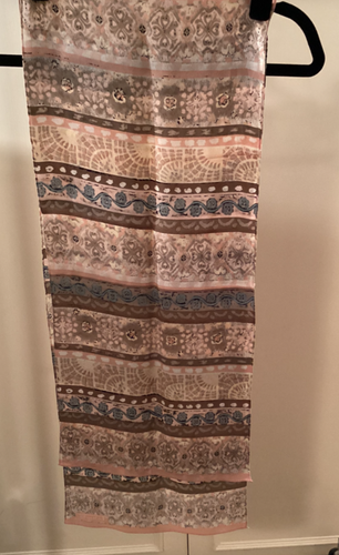 "BUFANDA TALBOTS MARRÓN/MELOCOTÓN 11"" X 56"" (127)" - Imagen 2 de 3