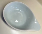BAUER POTTERY~Scarce MARY WRIGHT "COUNTRY GARDENS" Blue CEREAL BOWL~ Lug Handle