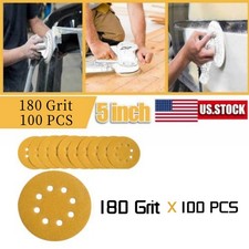 100 PCS 5in Sanding Discs 8-Hole Hook Loop Sander Orbital Sandpaper 180 Grit 0.21 per gallon