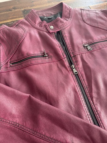 INC International Concepts Faux-Leather Maroon Jacket Coat Size 2XL - Picture 5 of 8