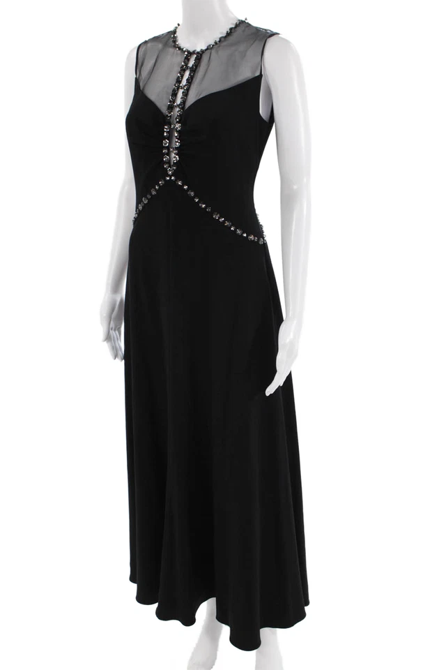 Maxi Vestido Kobi Halperin Mujer Línea A Negro Sin Mangas Talla XS Foto 2 de 4