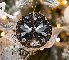 Peace Dove Ornament 2025, Love Birds Christmas Decoration, Elegant Holiday Keeps