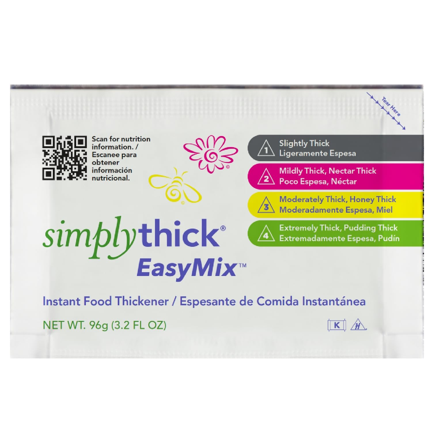 SimplyThick EasyMix | 25 Count of 96g Bulk-Serving Packets | Gel Thickener for