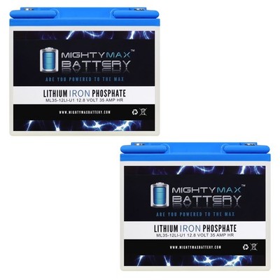 Mighty Max 12V 35AH U1 Lithium Battery Replaces Invacare Pronto M50, M51 - 2Pack