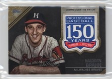 2019 Update 150th Anniversary Manufactured Gold 9/50 Warren Spahn Patch HOF 0wg1