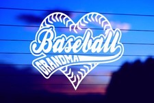 BASEBALL GRANDMA Die Cut Vinyl Decal/ Bumper For Windows, Cars, Trucks, Laptops,