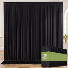 50ft x 8ft Wrinkle Free Black Backdrop Curtains for Parties, 50ftx8ft,