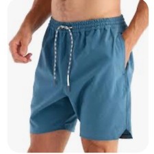78 Free Fly Men's Andros Swim Trunks 7" - Pacific Blue- Large - New With Tags