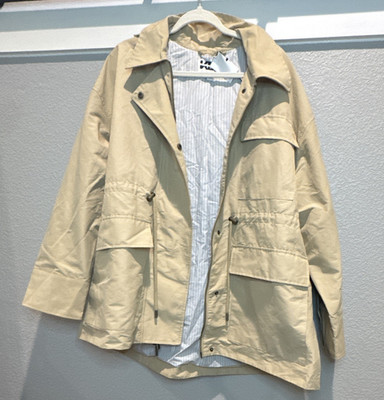 KBB by Kahlana Beige Hooded Anorak Jacket Drawstring Waist Size L LPKR508 (BG3)