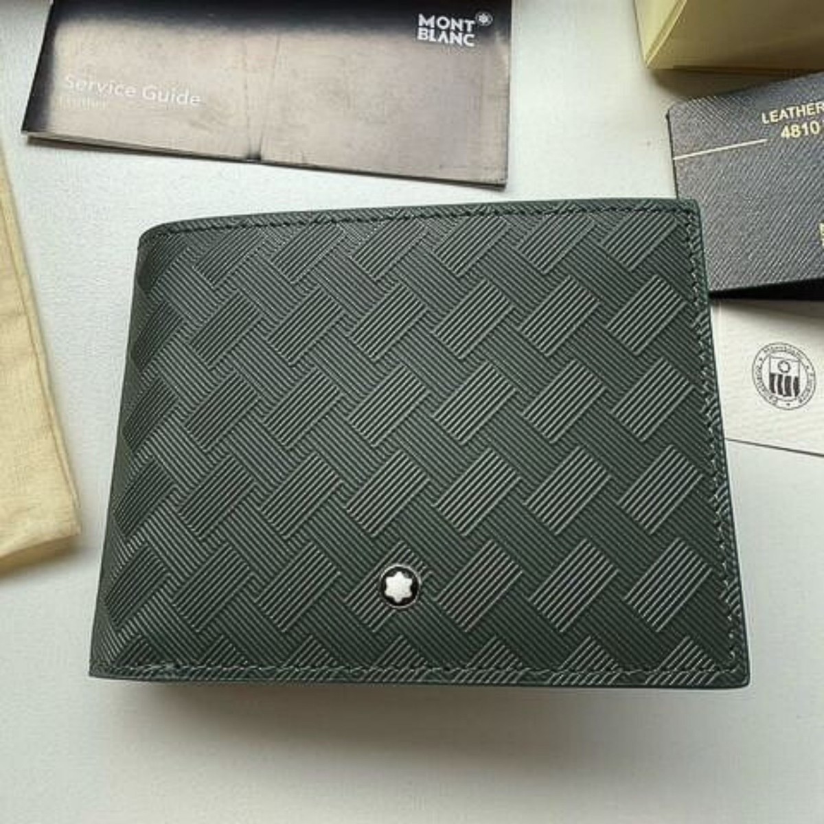 Montblanc Extreme 3.0 Wallet 6CC British Green Leather Authentic