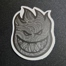 Spitfire swirl head skateboard wheels matte vinyl sticker 2"