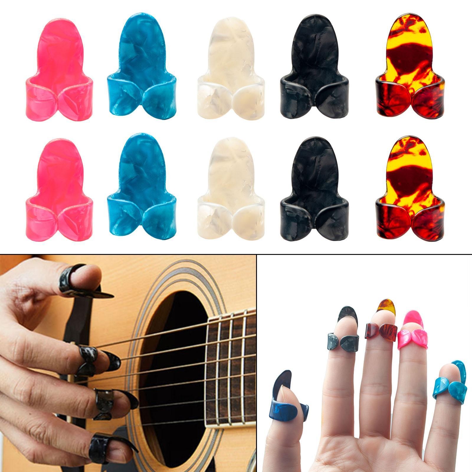Lot de 10 médiators de protection du bout des doigts médiators pour guitare