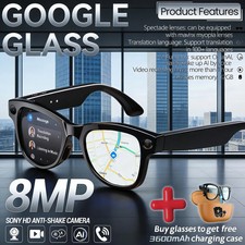 Large Capacity Smart Glasses 800W Pixel Anti-shake Camera Language Translation