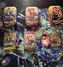Lot 3 tins OP13 sans les boosters accompagnées des cartes promos 