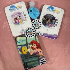 Moonlite Storybook Projector Bundle Disney Frozen Little Mermaid Mickey 5 Reels