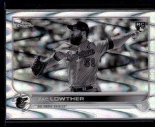 2022 Topps Chrome Sonic Black and White RayWave Refractors Zac Lowther RC LOGO
