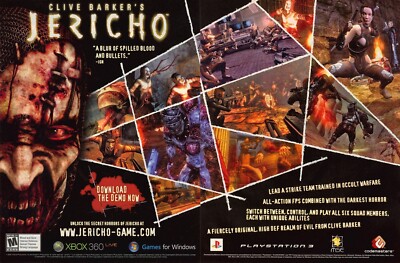 Clive Barker's Jericho PC Game Xbox 360 PS3 2007 Promotional Ad Art Print Poster