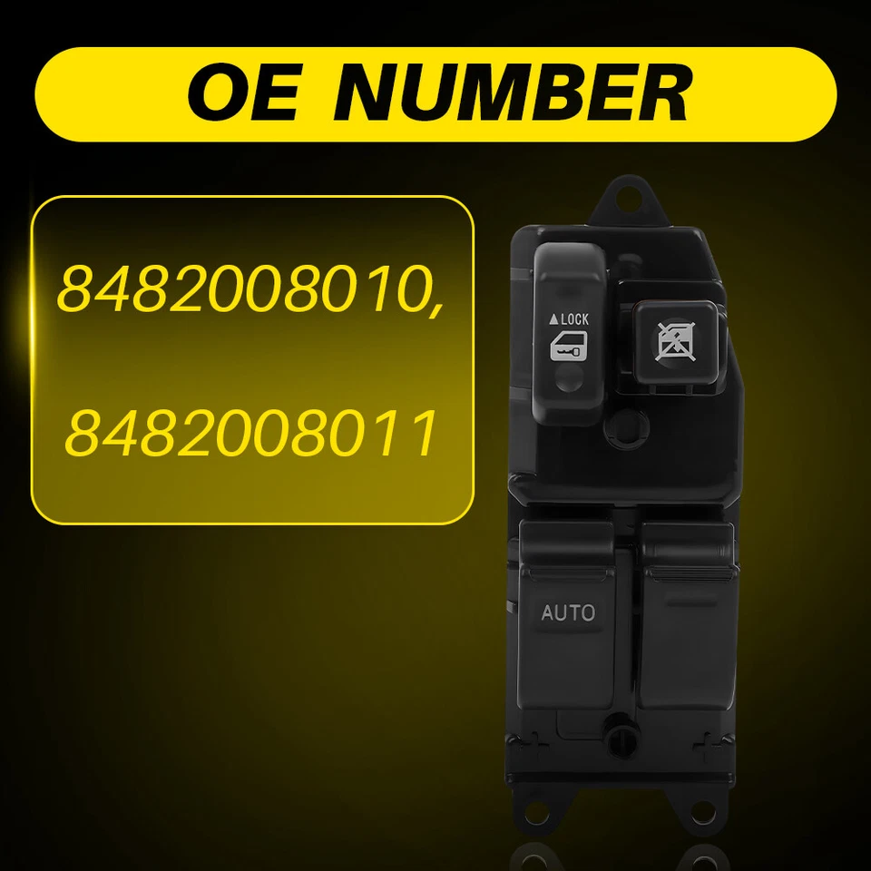 Interruptor de ventana eléctrica lado izquierdo conductor Toyota Sienna 1998-2000 8482008011 Foto 3 de 4
