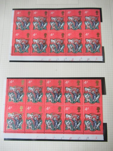 GB 1970 CHRISTMAS set of 3 in Cylinder blocks of 6 Mint MNH SG 838 - 840