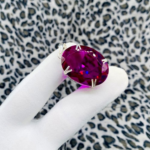 Colgante Rubelita Rosa Plata de Ley 925 Gema Facetada Hecho a Mano Regalo para Ella