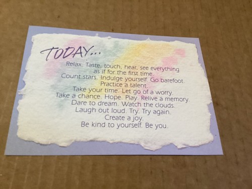 Vintage Hallmark Postcard be kind to yourself, supportive friendship