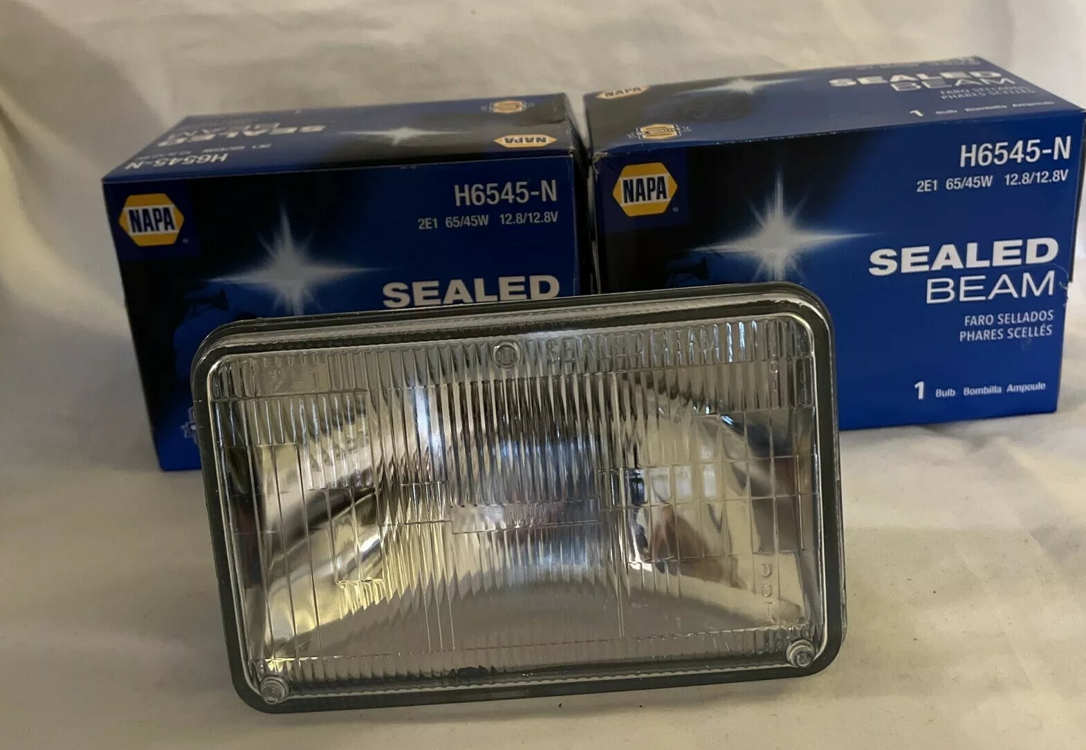 (2) Napa H6545 Sealed Beam Headlamp Bulb 4" x 6" 12V 65/45 Watt 2
