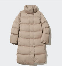 Uniqlo Women's Powder Feel Down Long Coat *beige* L
