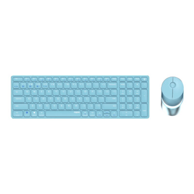 Rapoo 9850M Deskset Dual Wireless Keyboard Mouse 1.600 DPI Aluminium Blue DE