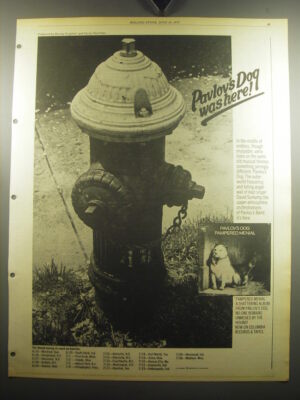 1975 Pavolovs Dog Pampered Menial Album Ad - Pavlov's Dog was here