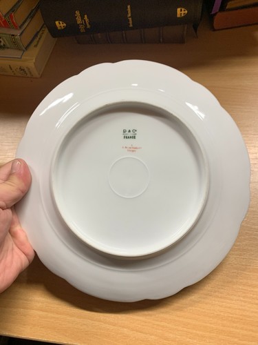 RARE c1910 BERNARDAUD & CO LIMOGES WHITE 24.5cm-WIDE DINNER PLATE (P5) ref:AA - Imagen 3 de 7