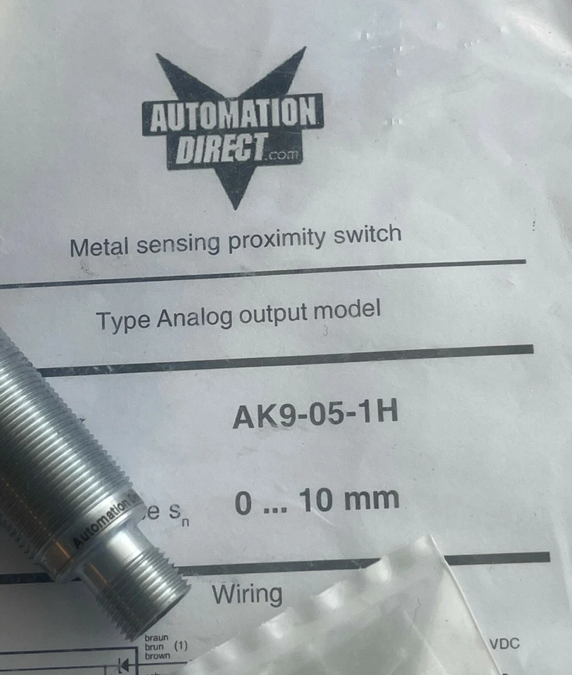 AUTOMATION DIRECT AK9-05-1H METAL SENSING PROXIMITY SWITCH 0-10MM NEW IN BAG - Image 2 of 4