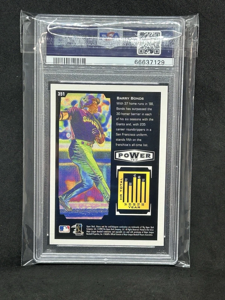 1999 Upper Deck Victory Baseball - #351 - Barry Bonds - Giants PSA 9 Sb5 - Image 2 of 2