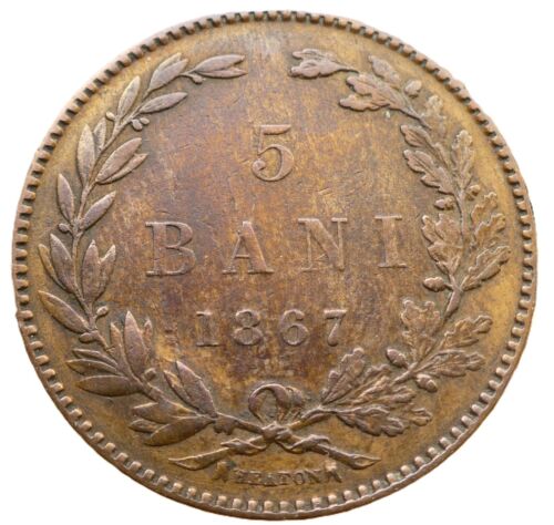 Romania 1867 5 Bani HEATHON