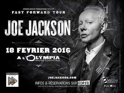 JOE JACKSON ''FAST FORWARD TOUR'' 2016 PARIS CONCERT POSTER - Punk Rock,Jazz Music