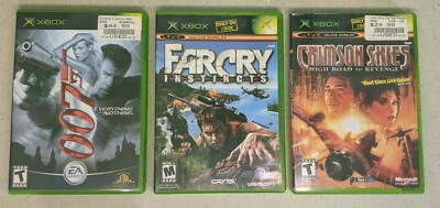 3 Xbox Game Lot - Fry Cry Instincts, Crimson Skies, 007 Everything or Nothing