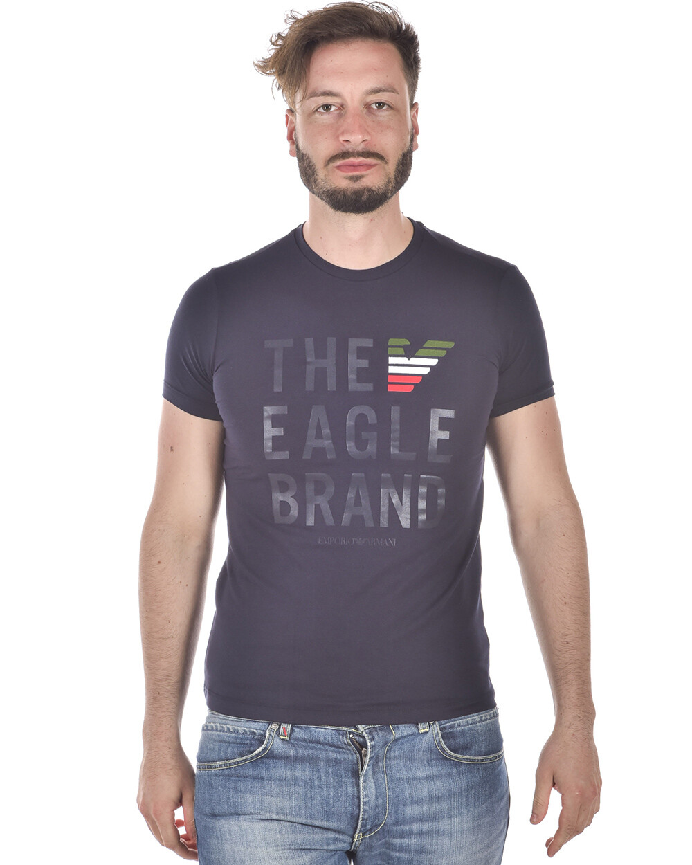 Мужская футболка-свитшот Emporio Armani, синяя 3Z1T951J11Z 922 Sz XXL, СДЕЛАЙТЕ ПРЕДЛОЖЕНИЕ