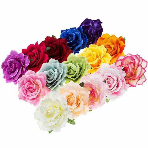 Women Rose Flower Hair Clips Aalligator Brooch Girl Bridal Wedding Accessories - Picture 4 of 19
