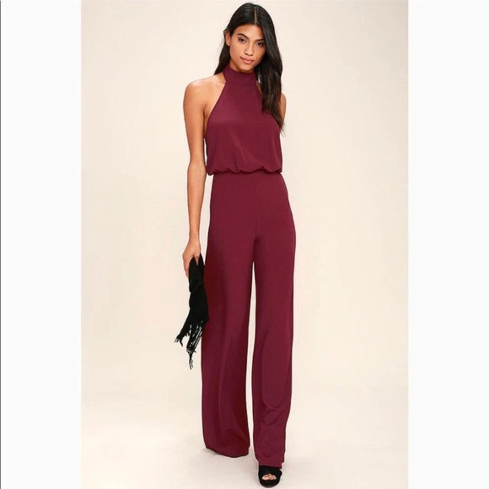 Lulus moment for life halter sale jumpsuit