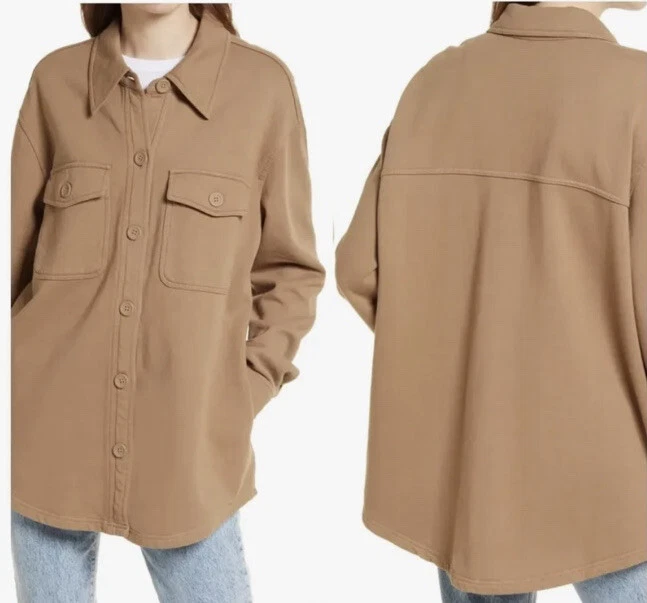 Joie Camel Women s Oversized Shirt Shacket Jacket Size S eBay