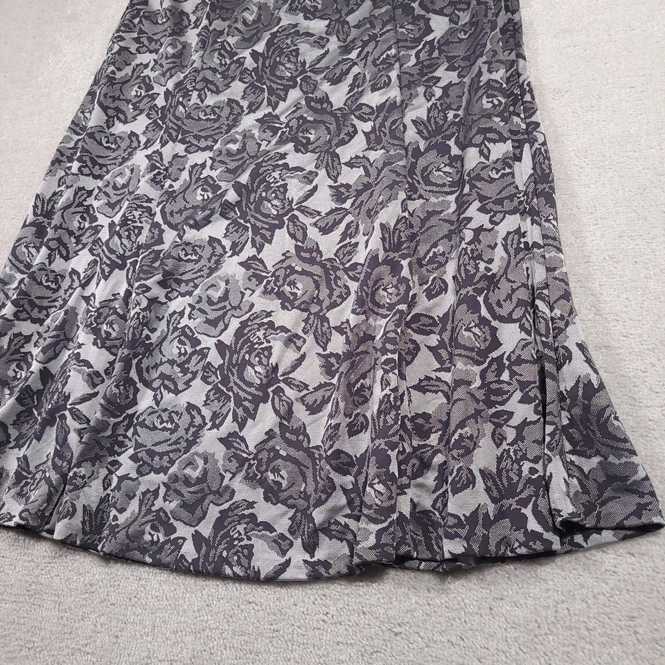 复古 Jones New York Studio 针织拉弹力腰中裙女式 L 花卉 — 第 4/4 张图片