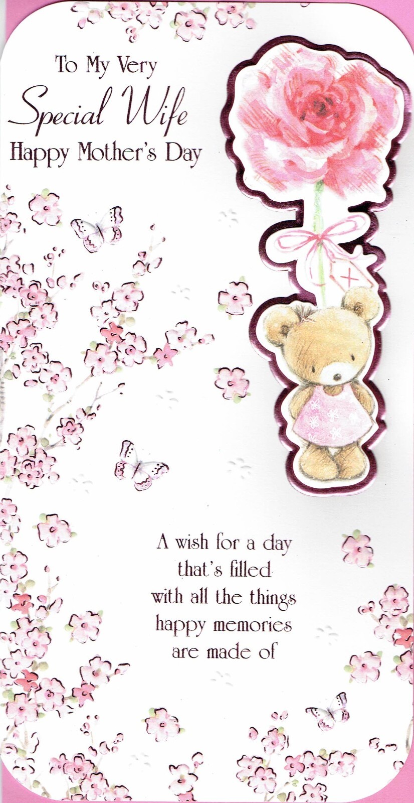 WIFE MOTHER'S DAY CARD ~ QUALITY To My Very Special Wife Mothers Day Cute Design