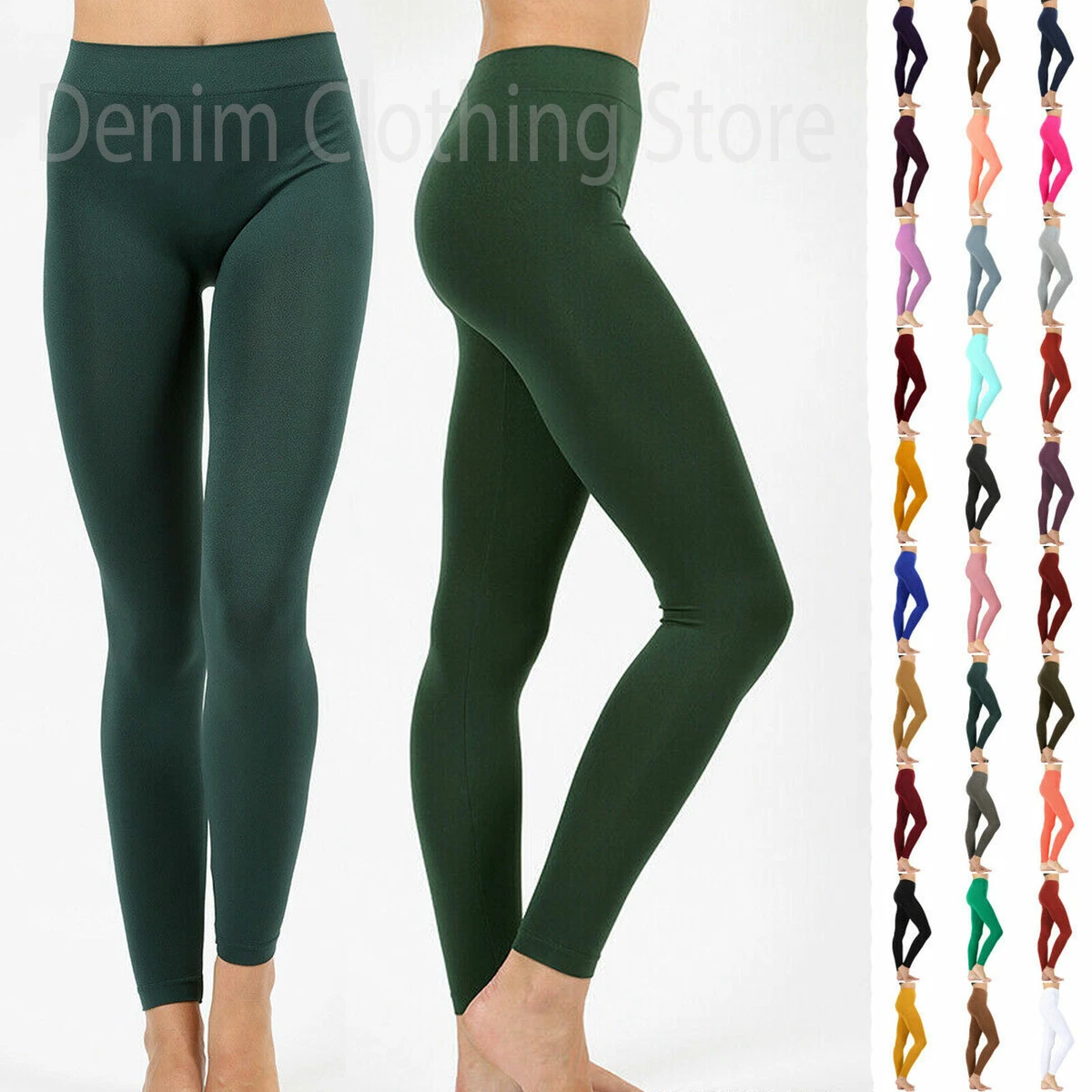 Women's Long Nylon Leggings Seamless Full Length Spandex Stretch Soft One  Size