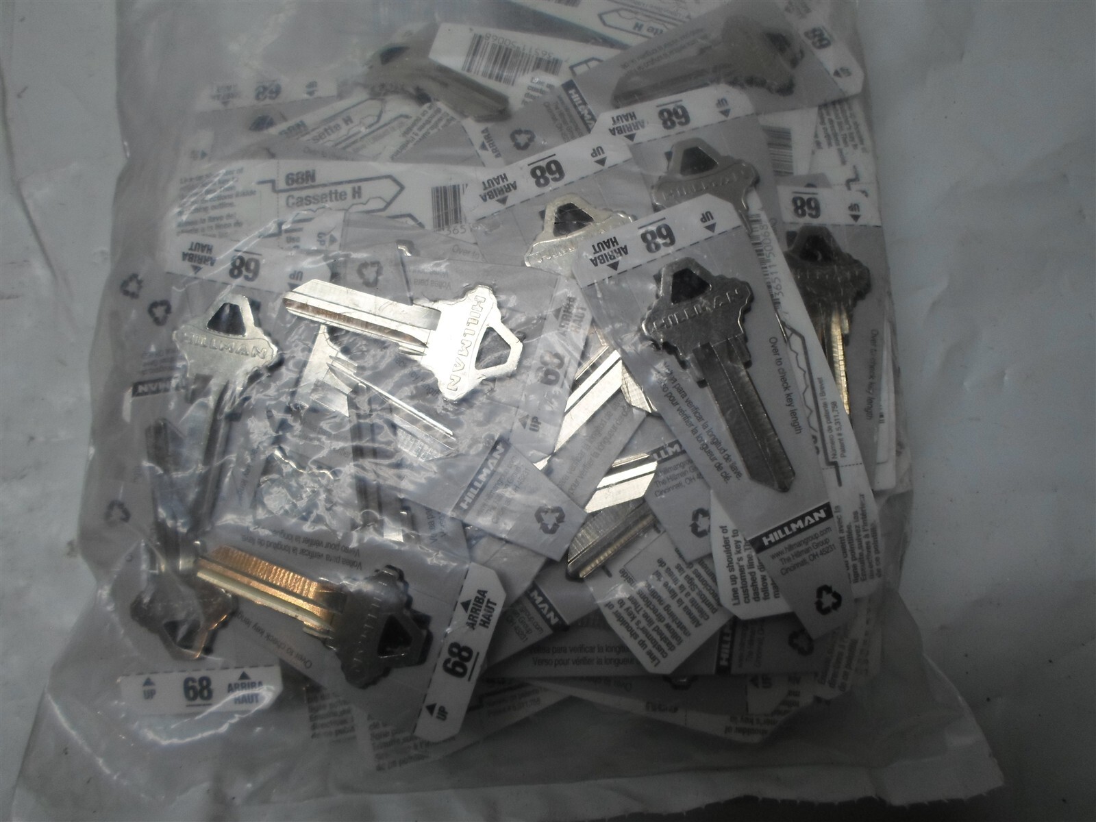 The Hillman Group #68 Schlage Blank Lock Key 88252: Pack of 120 keys