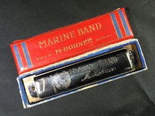 Vintage Hohner Marine Band 12 Holes Key of C With Box