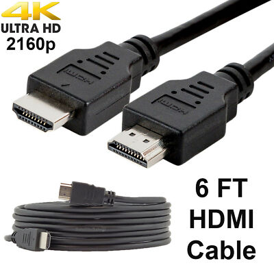 #ad SatelliteSale Digital High Speed 1.4 HDMI Cable PVC 2160p Black Cord 6 feet $5.79