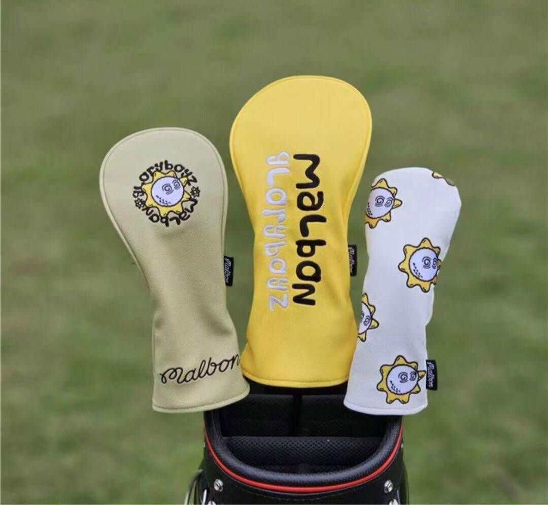 Ryo様malbon golf マルボンゴルフ ヘッドカバー3点セット ブラック Ryo様malbon golf マルボンゴルフ ヘッドカバー3点セット ブラック