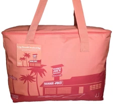 Trader Joe's Large Insulated Reusable Tote Bag 8 Gallon Peach Color 